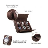 BUGOLINI AntiqusPro - 6 Slots Protective Case For Watches - Genuine Leather - With Button Closure - Brown - Image 16