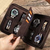 BUGOLINI Caia - Multifunctional Watch Holder - With Slots For 4 Cards And 1 Slot For Passport - Genuine Leather - Brown - Image 7