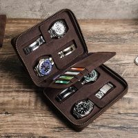 BUGOLINI Caia - Multifunctional Watch Holder - With Slots For 4 Cards And 1 Slot For Passport - Genuine Leather - Brown - Image 2