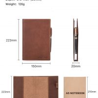 BUGOLINI Petrus – A5 Leather Book Case – Notebook Cover With Pencil Holder – Brown - Image 7