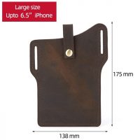 BUGOLINI SILAS-X - Portable Phone Holder For Men - Genuine Leather - Smartphone up to 6.5 inch - Leather Coffee - Image 11