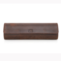 BUGOLINI ANTIQUSX - 4 Slots Leather Watch Holder With Button Closure - Retro Watch Holder - Genuine Leather - Coffee - Image 2
