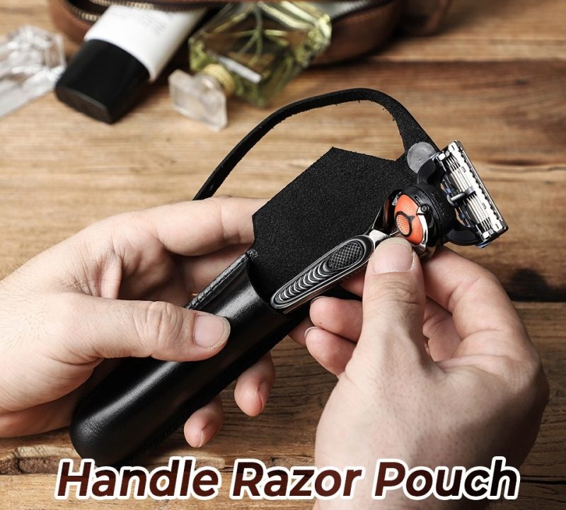 BUGOLINI Novacula - Leather Razor Holder - Retro Razor Holder - Genuine Leather - Black - Image 6