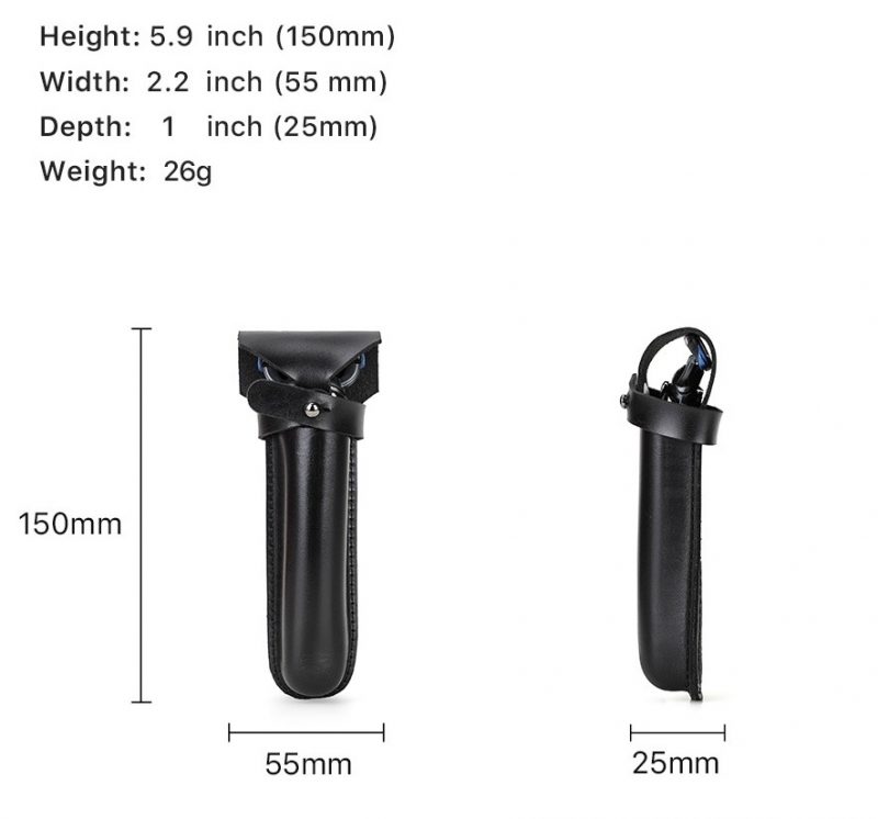 BUGOLINI Novacula - Leather Razor Holder - Retro Razor Holder - Genuine Leather - Black - Image 13