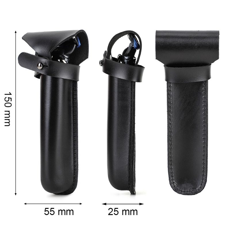 BUGOLINI Novacula - Leather Razor Holder - Retro Razor Holder - Genuine Leather - Black - Image 12
