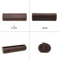 BUGOLINI ANTIQUSX - 4 Slots Leather Watch Holder With Button Closure - Retro Watch Holder - Genuine Leather - Coffee - Image 15