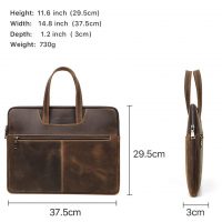 BUGOLINI Uchiha - Leather Multifunctional Laptop Bag - With Front Pocket For Tablet - Genuine Leather - Suitable For Laptop(Max 16 Inch) & Tablet (Max 11 Inch) - Coffee - Image 12