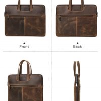 BUGOLINI Uchiha - Leather Multifunctional Laptop Bag - With Front Pocket For Tablet - Genuine Leather - Suitable For Laptop(Max 16 Inch) & Tablet (Max 11 Inch) - Coffee - Image 9