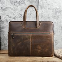 BUGOLINI Uchiha - Leather Multifunctional Laptop Bag - With Front Pocket For Tablet - Genuine Leather - Suitable For Laptop(Max 16 Inch) & Tablet (Max 11 Inch) - Coffee - Image 2