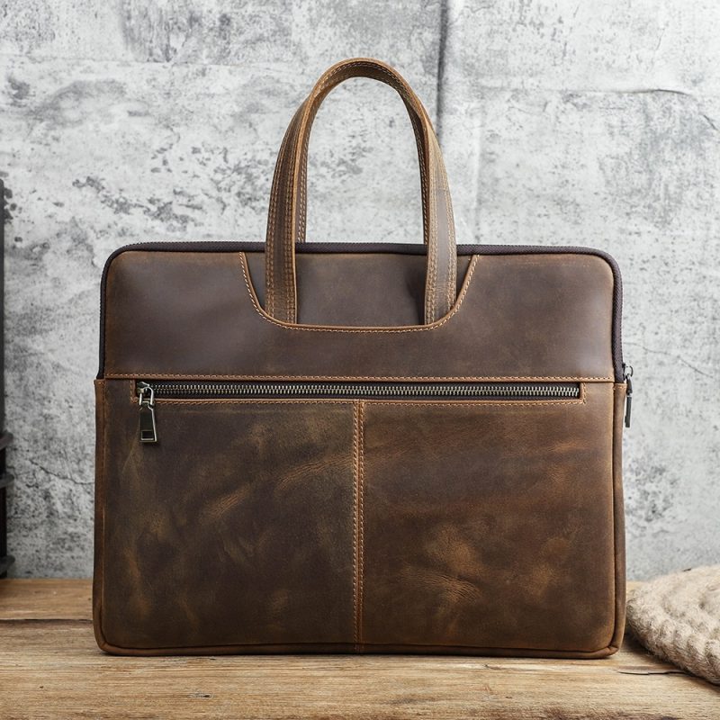 BUGOLINI Uchiha - Leather Multifunctional Laptop Bag - With Front Pocket For Tablet - Genuine Leather - Suitable For Laptop(Max 16 Inch) & Tablet (Max 11 Inch) - Coffee - Image 2