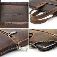 BUGOLINI Uchiha - Leather Multifunctional Laptop Bag - With Front Pocket For Tablet - Genuine Leather - Suitable For Laptop(Max 16 Inch) & Tablet (Max 11 Inch) - Coffee - Image 3