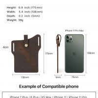 BUGOLINI SILAS-X - Portable Phone Holder For Men - Genuine Leather - Smartphone up to 6.5 inch - Leather Coffee - Image 3