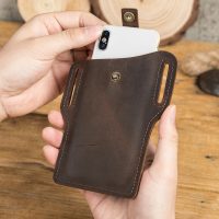 BUGOLINI SILAS-X - Portable Phone Holder For Men - Genuine Leather - Smartphone up to 6.5 inch - Leather Coffee - Image 6