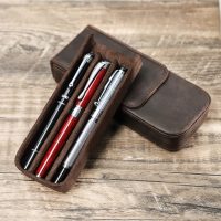 BUGOLINI Calamum - Leather Pen Holder With Magnetic Closure - Retro Pen Holder Suitable For 3 Pens - Genuine Leather - Coffee - Image 6