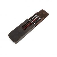 BUGOLINI Calamum - Leather Pen Holder With Magnetic Closure - Retro Pen Holder Suitable For 3 Pens - Genuine Leather - Coffee