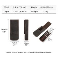 BUGOLINI Calamum - Leather Pen Holder With Magnetic Closure - Retro Pen Holder Suitable For 3 Pens - Genuine Leather - Coffee - Image 12