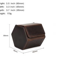 BUGOLINI Sasori - 1 Slot Leather Watch Holder With Button Clasp - Retro Watch Holder - Genuine Leather - Coffee - Image 13
