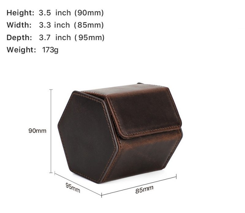 BUGOLINI Sasori - 1 Slot Leather Watch Holder With Button Clasp - Retro Watch Holder - Genuine Leather - Coffee - Image 13