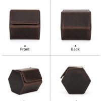 BUGOLINI Sasori - 1 Slot Leather Watch Holder With Button Clasp - Retro Watch Holder - Genuine Leather - Coffee - Image 12