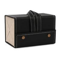 BUGOLINI Octavius3 - Glasses Holder - Pu Leather Glasses Holder with Press Studs Closure - Suitable for 4 Glasses