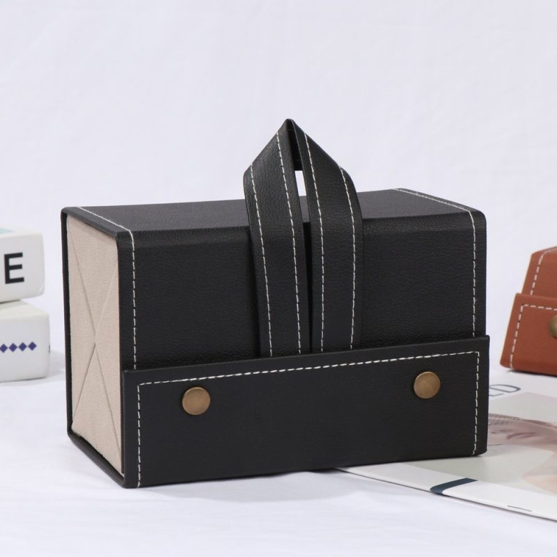 BUGOLINI Octavius3 - Glasses Holder - Pu Leather Glasses Holder with Press Studs Closure - Suitable for 4 Glasses - Image 3