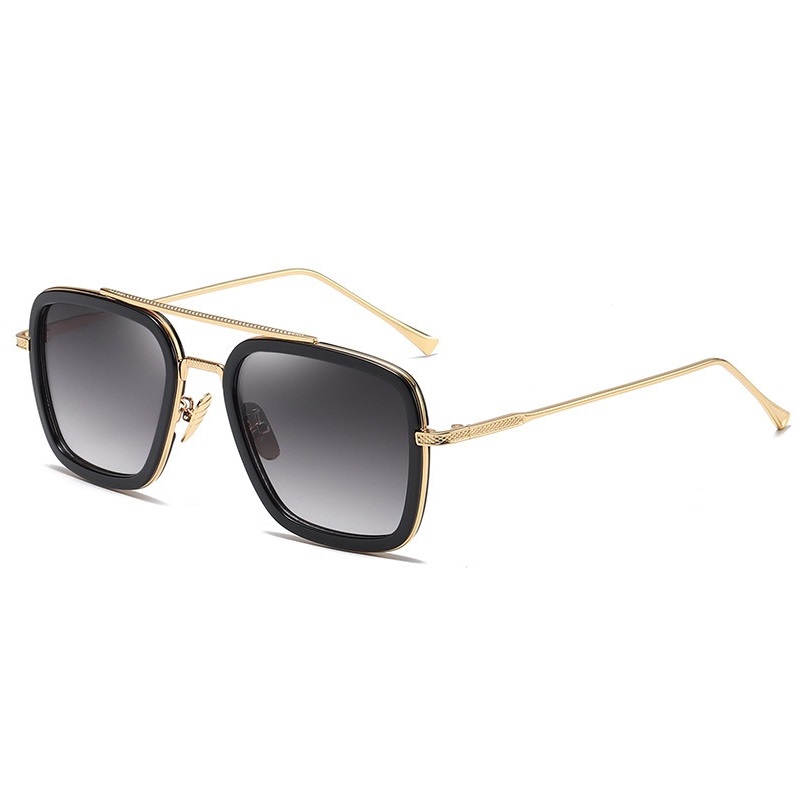 BUGOLINI® Hercules - Designer zonnebrillen voor heren - Gepolariseerd - UV400 - Goud Zwart / Geleidelijk Grijs