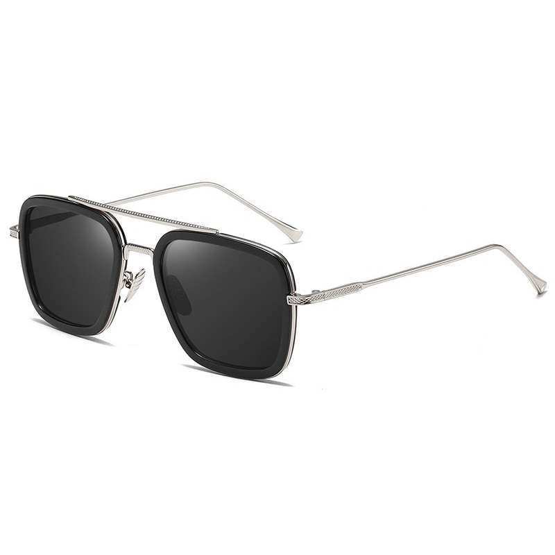 BUGOLINI® Hercules - Designer Zonnebrillen voor Heren - Gepolariseerd - UV400 - Zilverachtig Zwart