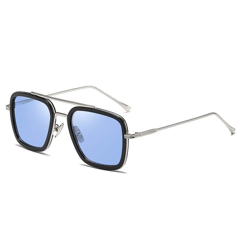 BUGOLINI® Hercules - Designer zonnebrillen voor heren - Gepolariseerd - UV400 - Zilverblauw