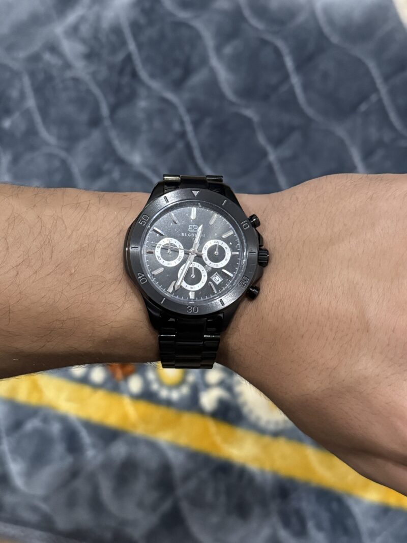 BUGOLINI Panthera - 51mm - Steel Chrono Watch - MIYOTA Quartz Movement - Waterproof - Shortenable Steel Strap - Black - Image 5