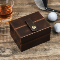 BUGOLINI Hashirama – Leather Watch Holder – Suitable for 2 Watches – Stylish – Magnetic Snap Closure - Coffee - Image 2