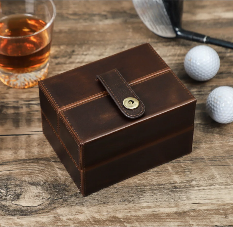 BUGOLINI Hashirama – Leather Watch Holder – Suitable for 2 Watches – Stylish – Magnetic Snap Closure - Coffee - Image 2