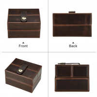 BUGOLINI Hashirama – Leather Watch Holder – Suitable for 2 Watches – Stylish – Magnetic Snap Closure - Coffee - Image 6