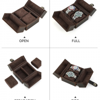 BUGOLINI Hashirama – Leather Watch Holder – Suitable for 2 Watches – Stylish – Magnetic Snap Closure - Coffee - Image 7