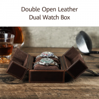 BUGOLINI Hashirama – Leather Watch Holder – Suitable for 2 Watches – Stylish – Magnetic Snap Closure - Coffee - Image 4