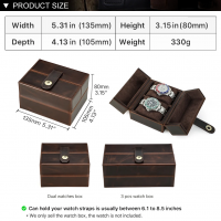 BUGOLINI Hashirama – Leather Watch Holder – Suitable for 2 Watches – Stylish – Magnetic Snap Closure - Coffee - Image 11