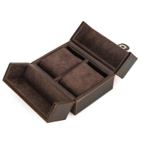 BUGOLINI Hashirama – Leather Watch Holder – Suitable for 2 Watches – Stylish – Magnetic Snap Closure - Coffee