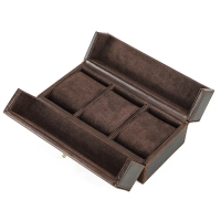BUGOLINI Hashirama – Leather Watch Holder – Suitable for 3 Watches – Stylish – Magnetic Snap Closure - Coffee