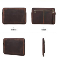 BUGOLINI Antonio - Leather Laptop Cover - Extra storage spaces - Echt Leder - Sleevetas - Made for 13.3 inch laptop for Macbook -Bruin - Image 18