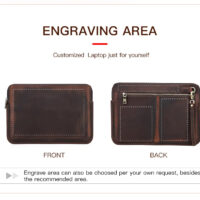 BUGOLINI Antonio - Leather Laptop Cover - Extra storage spaces - Echt Leder - Sleevetas - Made for 13.3 inch laptop for Macbook -Bruin - Image 24