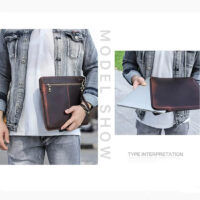BUGOLINI Antonio - Leather Laptop Cover - Extra storage spaces - Echt Leder - Sleevetas - Made for 13.3 inch laptop for Macbook -Bruin - Image 2