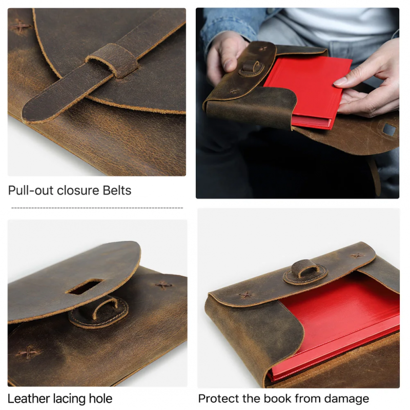 BUGOLINI Hatake – Leather Book Protector For Precious Books – Religious Books – Book Protection – Book Accessory – Coffee - Image 5