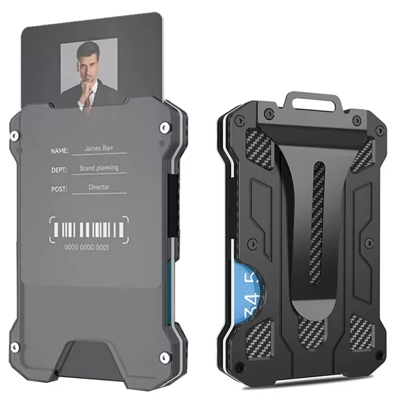 BUGOLINI Bellenus - RFID Wallet with Transparent ID Card Holder - Smart Aluminum Wallet - Fits 15 Cards - Black - Image 3