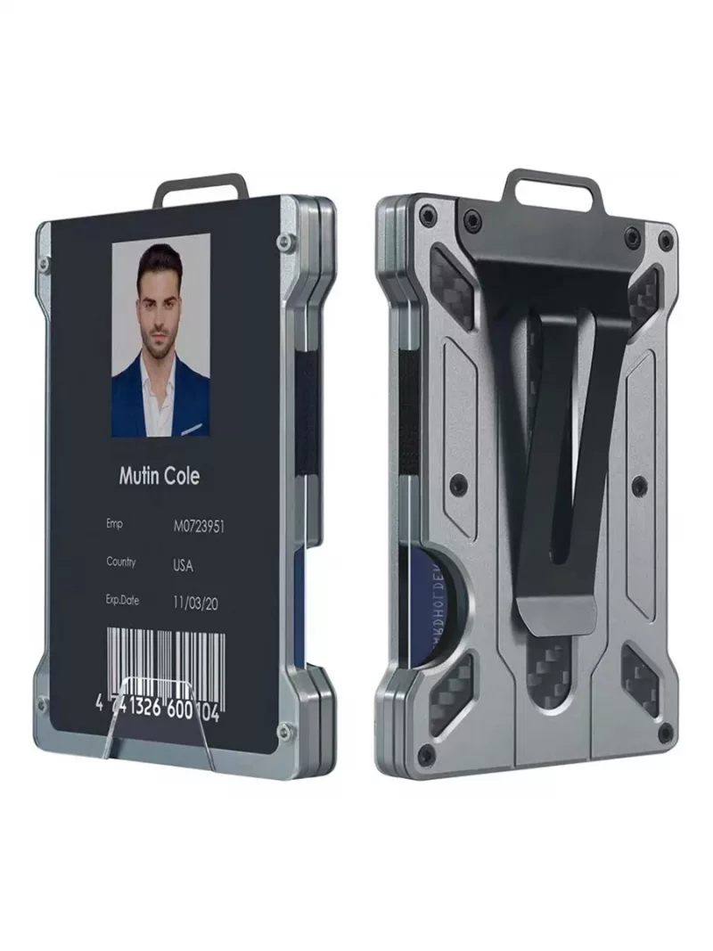 BUGOLINI Bellenus - RFID Wallet with Transparent ID Card Holder - Smart Aluminum Wallet - Fits 15 Cards - Grey - Image 12